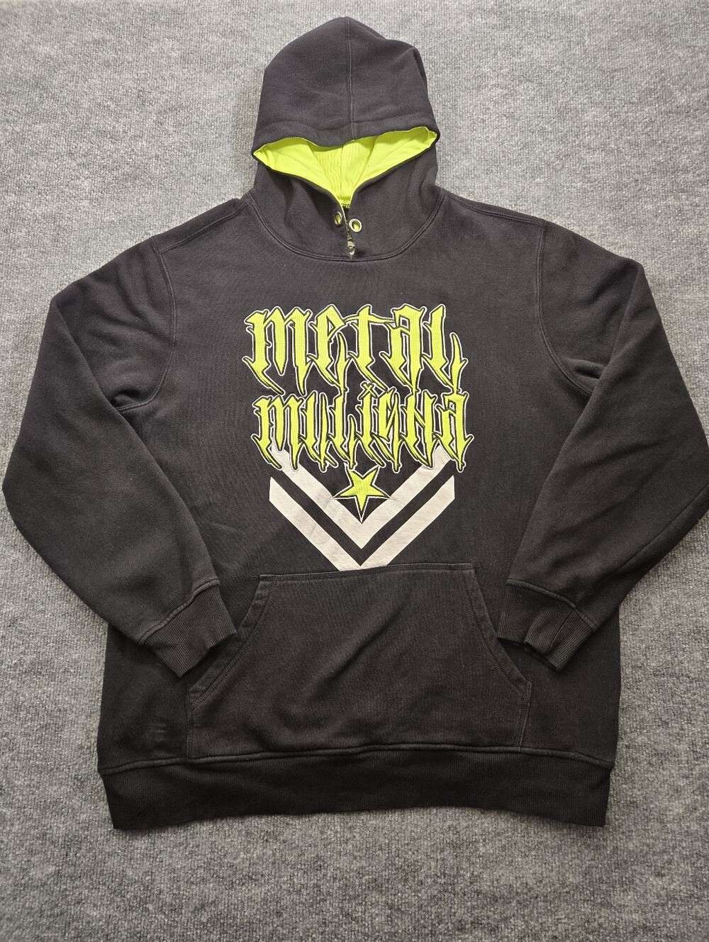 βMetal Mulisha Hoodie Mensβ XL Black Neon Green Y2K Moto Streetwear Pullover
